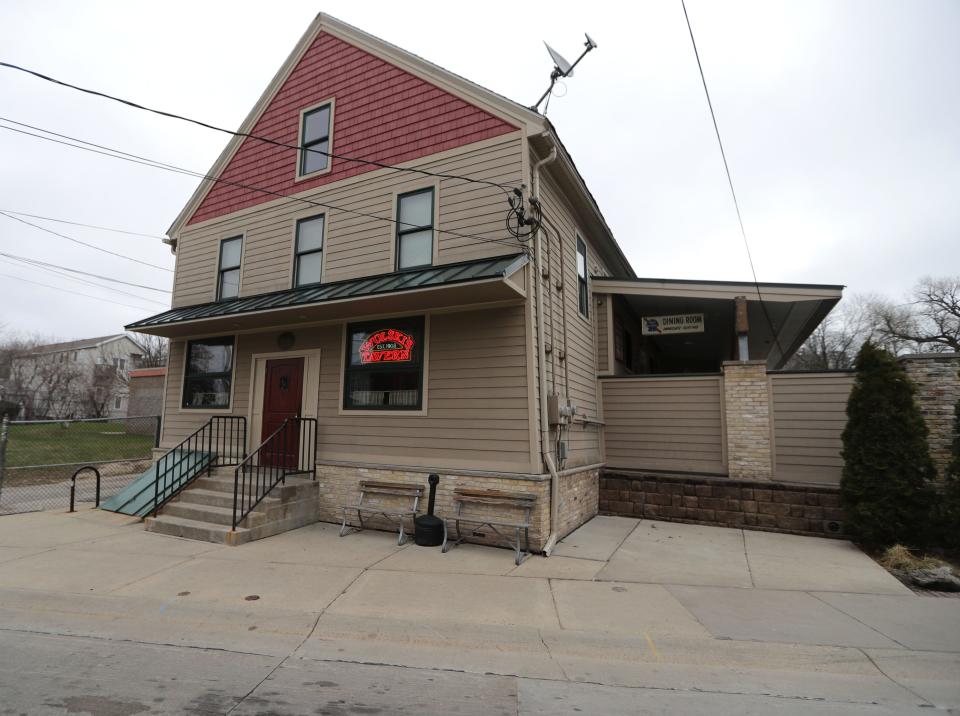 A closed Wolski's Tavern at 1836 N Pulaski St. in Milwaukee on Wednesday, April 1, 2020, during the coronavirus pandemic. The bar is famous for its "I closed Wolski's" stickers has reopened.