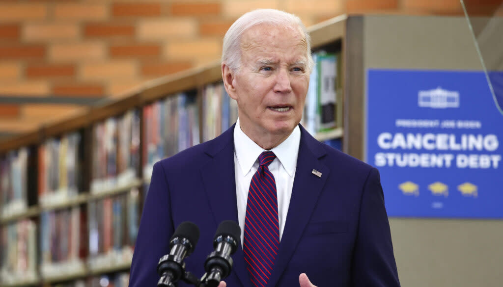 U.S. President Joe Biden delivers remarks on canceling student debt