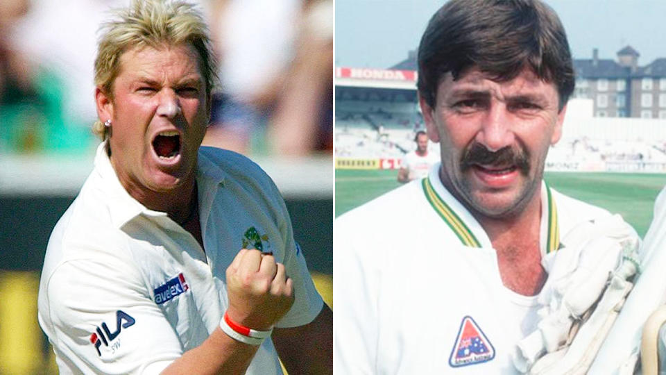 From left to right, Aussie cricket legends Shane Warne and Rod Marsh.