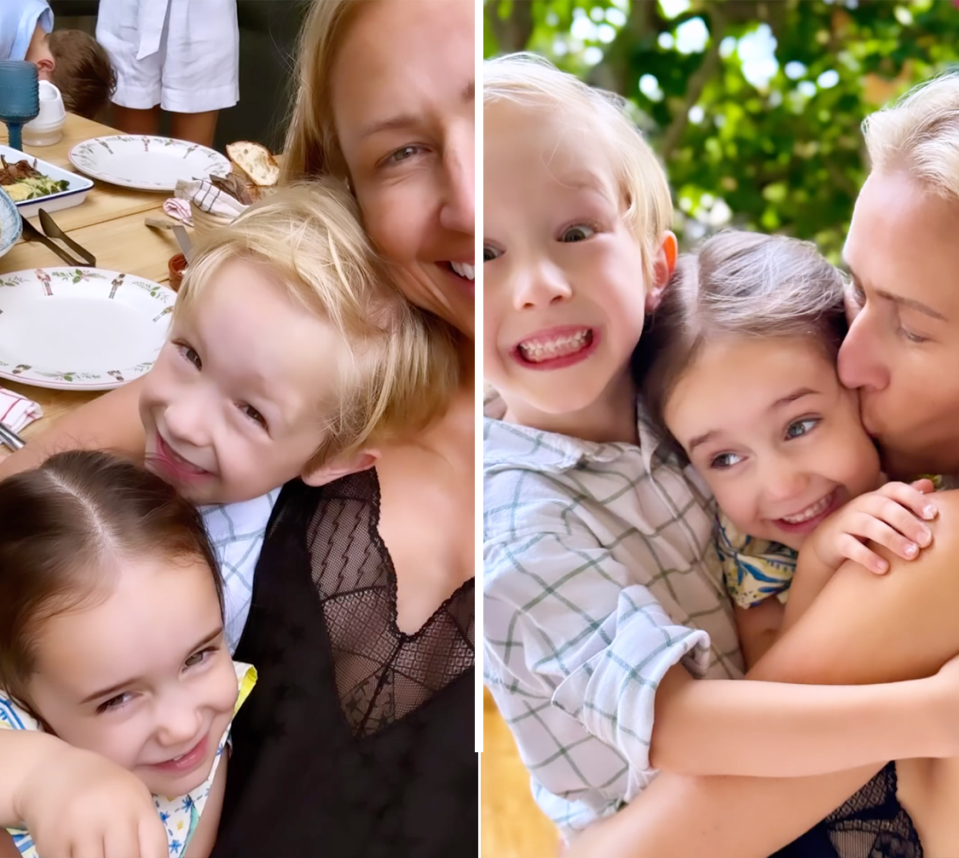 Jock Zonfrillo's widow Lauren and their two children Ava and Sophie.