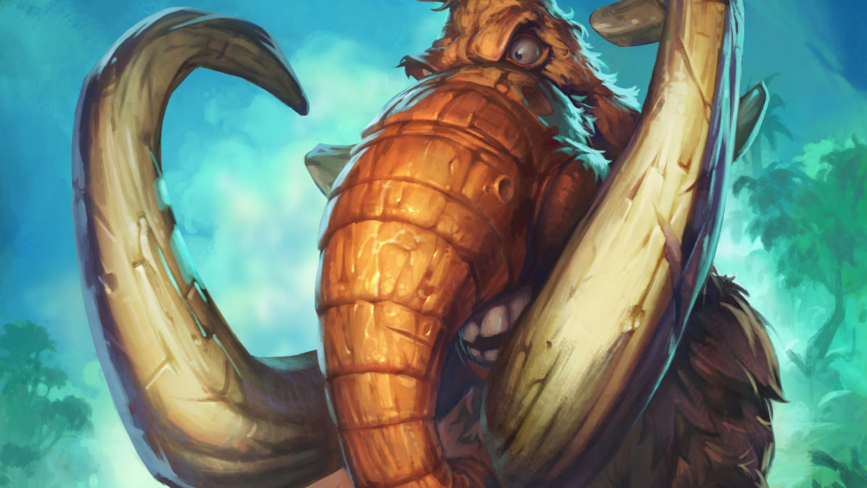  Mastodon from Hearthstone looking angry. 