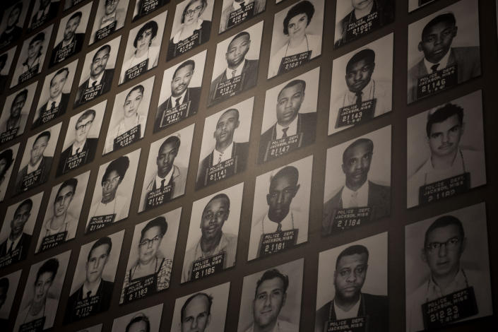 <p>A mural of Freedom Riders who were arrested in Jackson at the Mississippi Civil Rights Museum in Jackson, Miss., on Dec. 7, 2017. (Photo: Carolyn Van Houten/The Washington Post/Getty Images) </p>