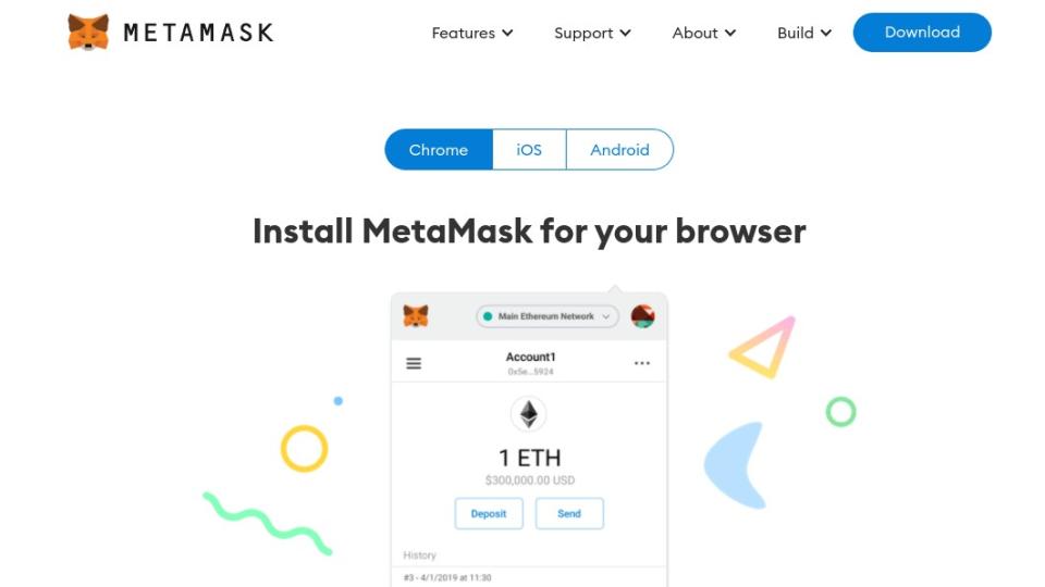 How to make and sell an NFT: screengrab from MetaMask