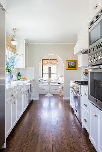 Bright White Galley Kitchen