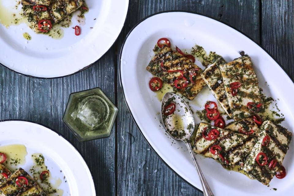 Grilled Tofu with Chimichurri