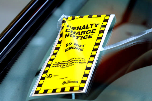 .................STOCK......TRANSPORT,,,,, Penalty charge notice in car windscreen at Notingham City Centre.  PRESS ASSOCIATION Photo, Monday February 19 2007.. Rui Vieira/PA