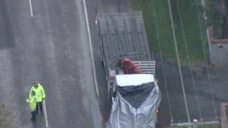 The truck driver was taken for mandatory testing. Source: 7 News