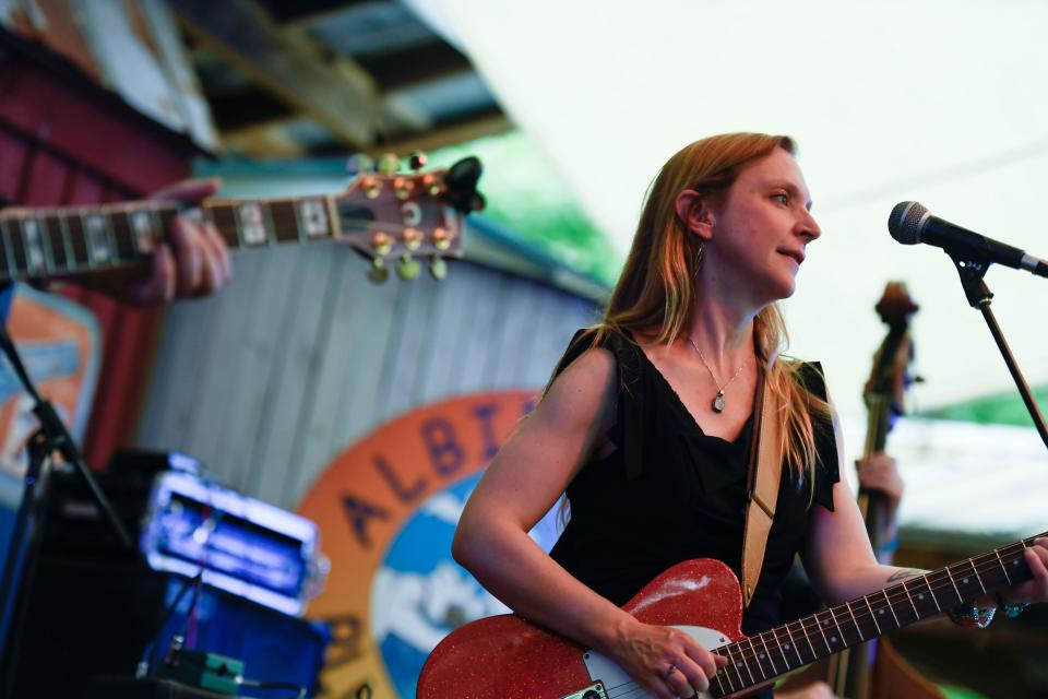 Eilen Jewell plays during the Spring Skunk Festival on the Skunk Farm in Greer, S.C., on Saturday, May 13, 2023. 