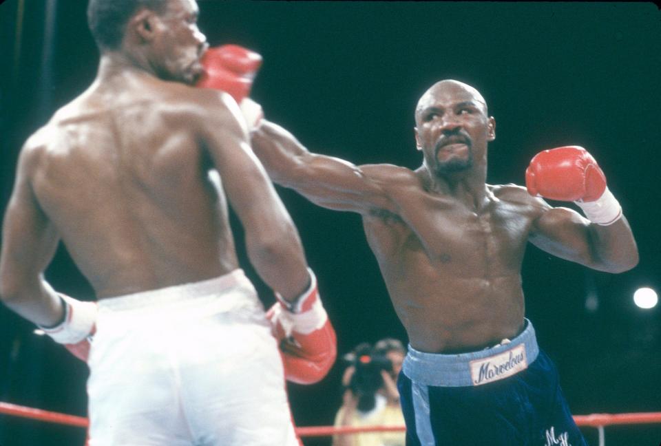 On his way to a controversial defeat to Sugar Ray Leonard in what would be his last fight - Focus on Sport/Getty Images