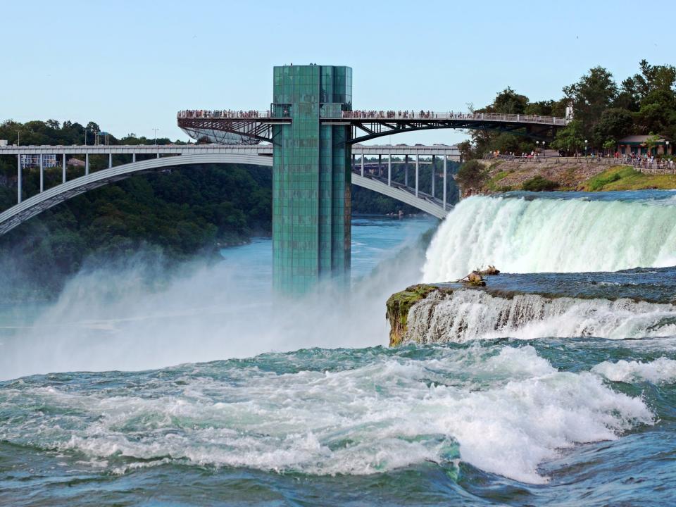 Rainbow Bridge from the American side of the Niagara River.