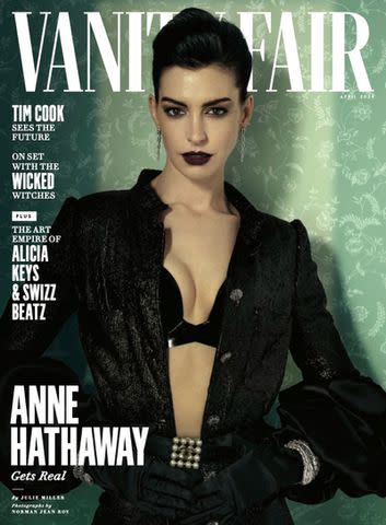 <p>Norman Jean Roy/Vanity Fair</p> Anne Hathaway on the cover of Vanity Fair