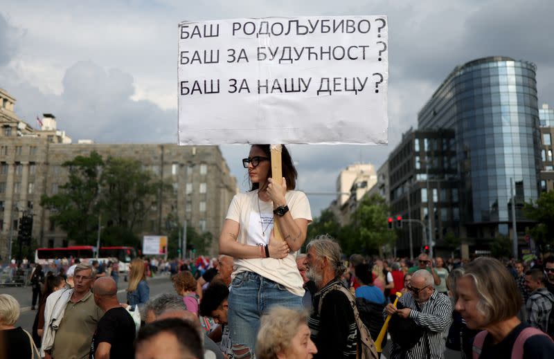 "Serbia against violence" demonstration by Serbia's opposition parties in Belgrade