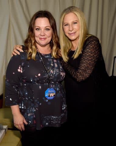 <p>Kevin Mazur/Getty</p> Melissa McCarthy and Barbra Streisand at "Barbra - The Music... The Mem'ries... The Magic!" on Aug. 2, 2016 in Los Angeles
