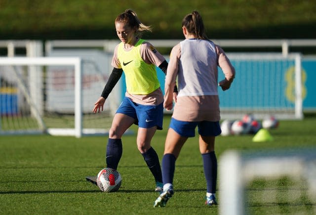 Walsh during an England training session this week (Jacob King/PA)