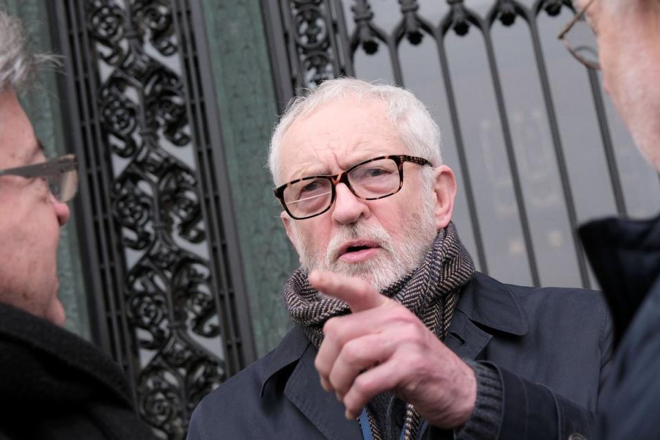 Former Labour leader Jeremy Corbyn is being encouraged to stand as an independent in Islington North (AP)