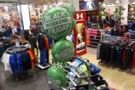 Black Friday balloons are seen inside a Dick's Sports Goods store in Westbury, New York November 28, 2014. REUTERS/Shannon Stapleton