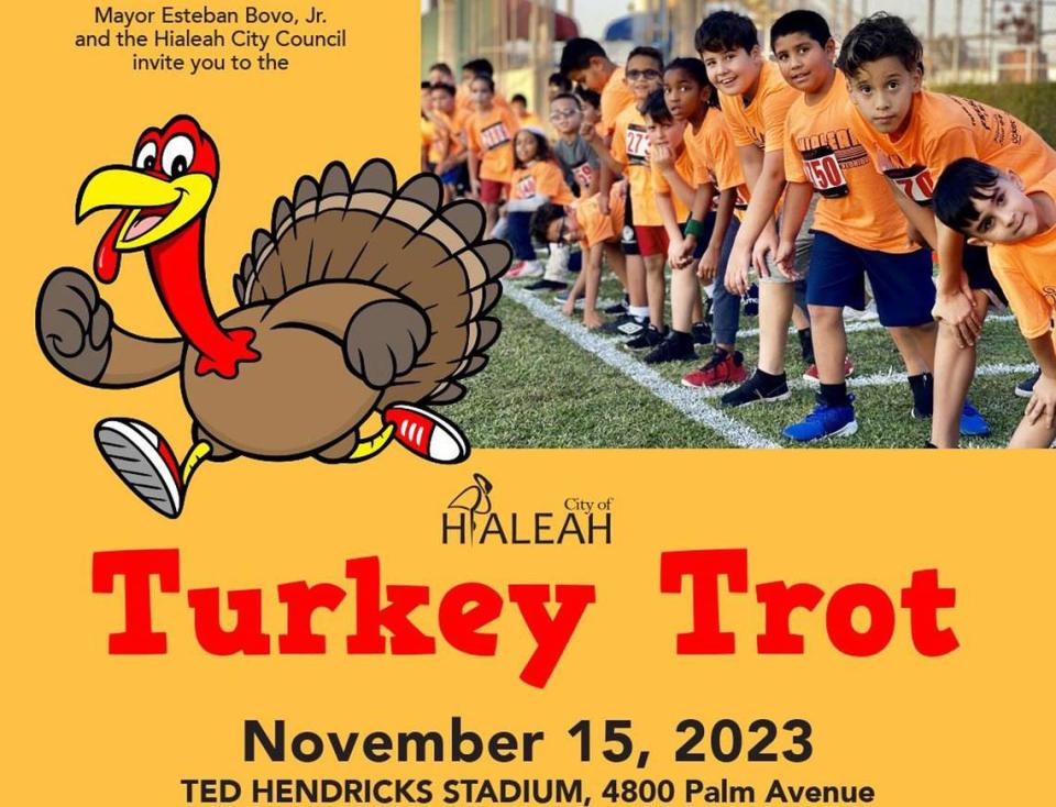 En la ciudad de Hialeah, “Turkey Trot” en el Ted Hendricks Stadium. Cortesía