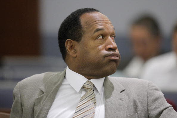 LAS VEGAS – SEPTEMBER 15: O.J. Simpson appears for the opening day of his trial at Clark County Regional Justice Center on September 15, 2008 in Las Vegas, Nevada. Simpson is charged with a total of twelve counts including kidnapping, armed robbery and assault with a deadly weapon stemming from an alleged incident involving the theft of his sports memorabilia. (Photo by Jae Hong-Pool/Getty Images)