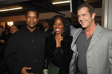 Denzel Washington , Pauletta Washington and Mel Gibson at the Los Angeles Industry Screening of Universal Pictures' American Gangster