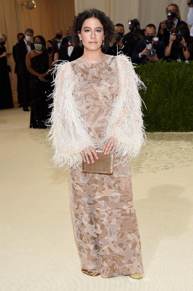 New York, USA. 13th Sep, 2021. Emma Chamberlain walking on the red carpet  at the 2021 Metropolitan Museum of Art Costume Institute Gala celebrating  the opening of the exhibition titled In America