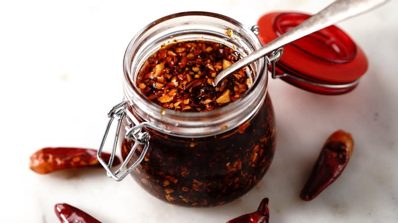 Chili crisp in mason jar