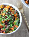 <p>Here, the dressing is just as interesting as the salad itself. With buckwheat, roasted sweet potato, dried cranberries, walnuts, and arugula making up the dry mixture; maple syrup, apple cider vinegar, balsamic vinegar, olive oil and mustard form the dressing. Toss and dig in. <b>Get the <a href="https://www.yahoo.com/food/buckwheat-autumn-salad-with-sweet-potato-and-180137429.html" data-ylk="slk:Buckwheat Autumn Salad;elm:context_link;itc:0;sec:content-canvas;outcm:mb_qualified_link;_E:mb_qualified_link;ct:story;" class="link  yahoo-link">Buckwheat Autumn Salad</a> recipe. </b><i>(Photo: Elizabeth Stein)</i></p>