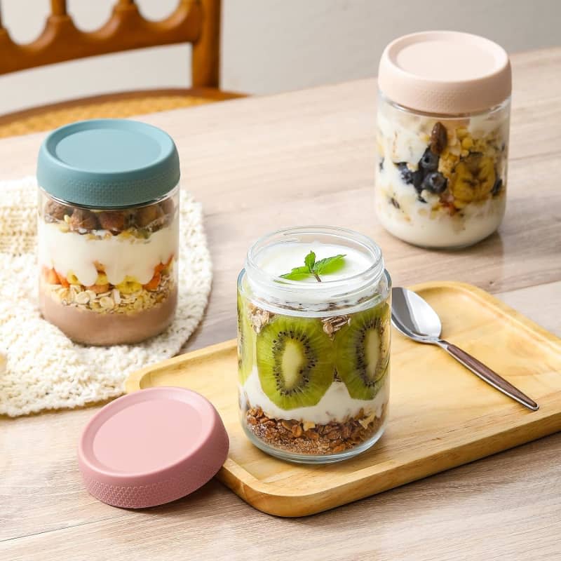 NETANY 6-pack 16 oz Overnight Oats Containers with Lids