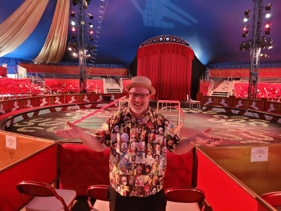 Circus World Executive Director Scott O'Donnell prepares to watch a circus performance in Baraboo.