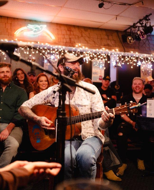Post Malone performs at the Bluebird Cafe, June 17, 2024.