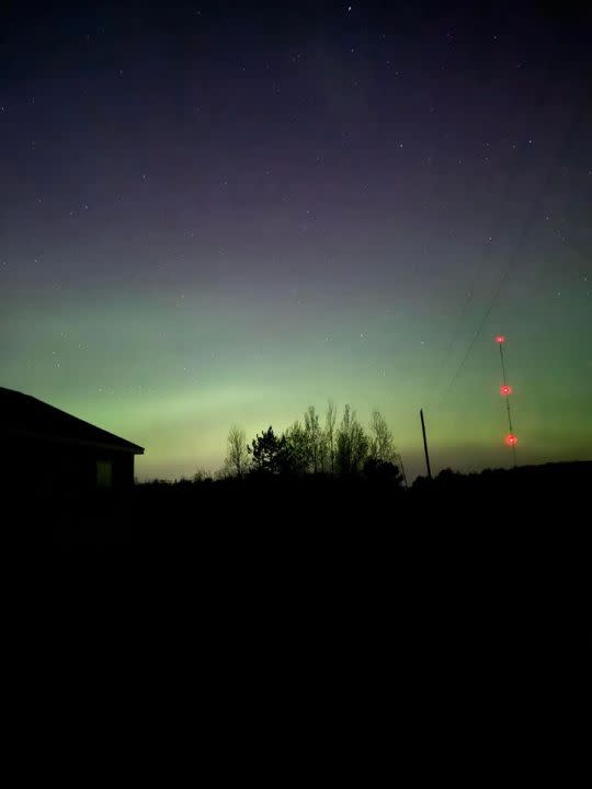 The northern lights in Goetzville on May 11, 2024. (Courtesy Ashley Potoczak)