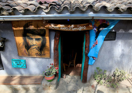 A facade of "Los Amigos" bar is seen in La Higuera where Ernesto Che Guevara was executed, during Che Guevara's 50th death anniversary, La Higuera, Santa Cruz, Bolivia, October 8, 2017. REUTERS/ David Mercado