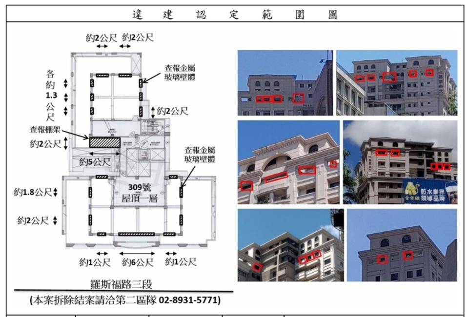 基泰台大違建認定範圍圖。陳怡君提供／住戶提供