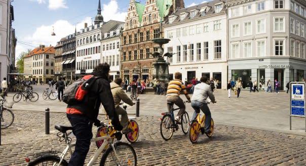 City bikers, Amagertorv in Copenhagen