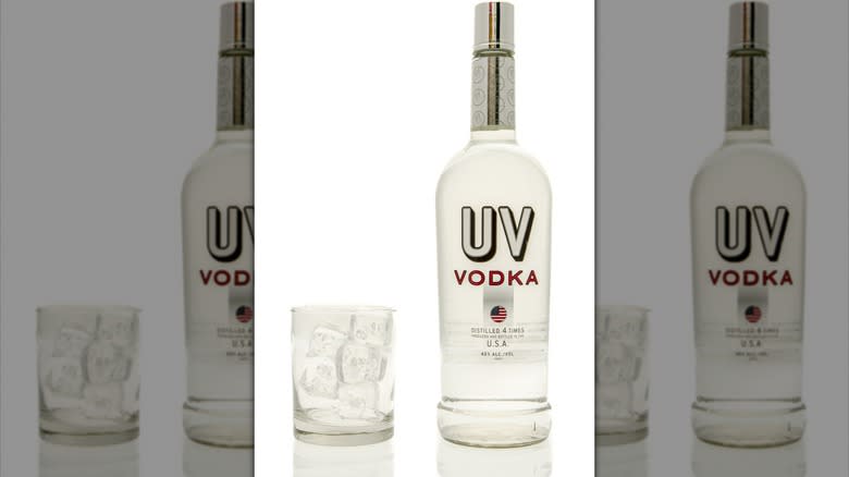 A bottle of UV vodka