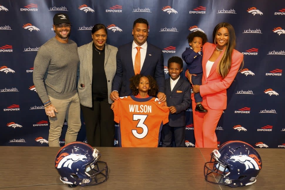 Russell Wilson and Ciara with family