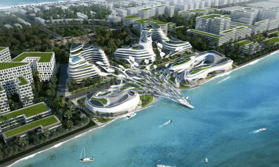 <p>En la imagen, Ocean’s Heaven, la ciudad futurista y ecológica diseñada por el estudio CAA Architects, que será construida en la costa este de la isla artificial de Hulhumalé (Maldivas). (Foto: <a rel="nofollow noopener" href="http://www.caaarch.com/projects_details.aspx?id=64&page=0" target="_blank" data-ylk="slk:CAA Architects;elm:context_link;itc:0;sec:content-canvas" class="link ">CAA Architects</a>). </p>
