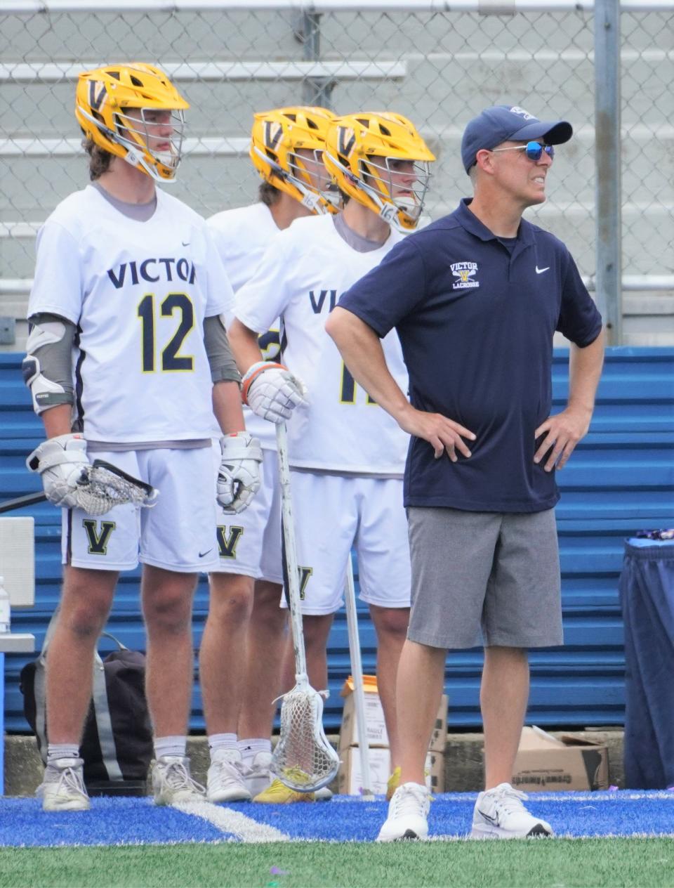 Victor fell 9-8 to Garden City in the NYSPHSAA Class B championship at Hofstra University on June 11, 2023 when a late-game rally came up short.