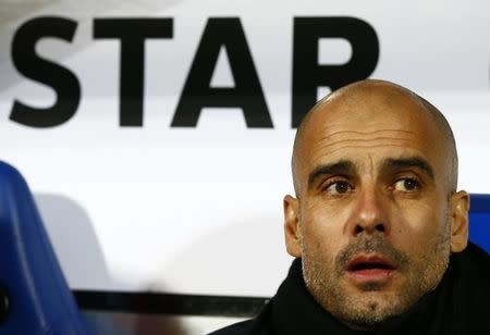 Bayern Munich's coach Pep Guardiola before match. REUTERS/Wolfgang Rattay