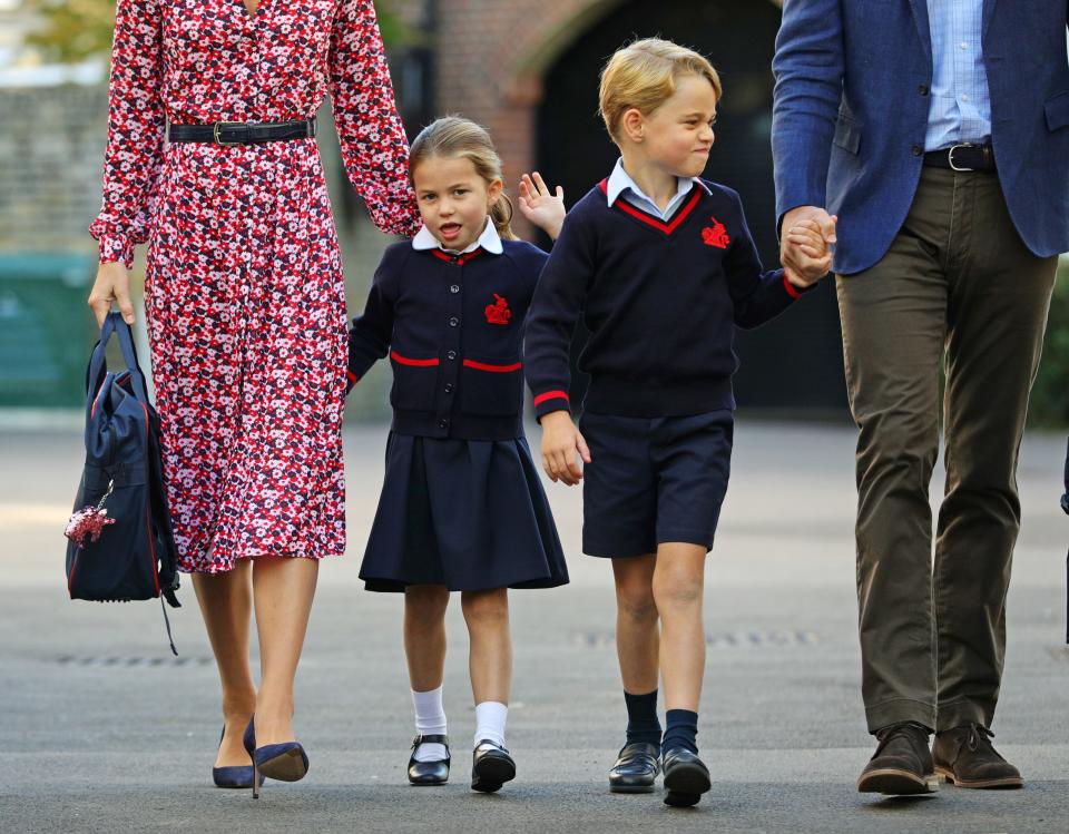 <h1 class="title">Princess Charlotte's First Day Of School</h1><cite class="credit">Aaron Chown/Getty Images</cite>