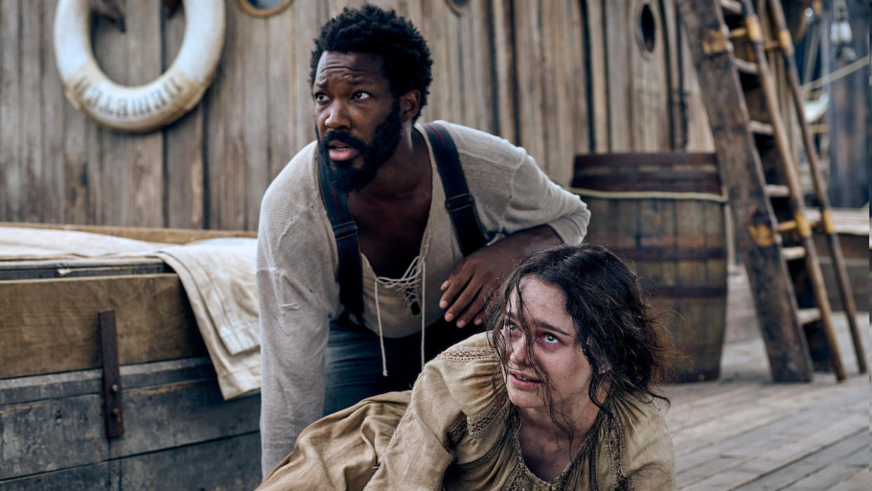  Corey Hawkins and Aisling Franciosi in the Last Voyage of the Demeter 