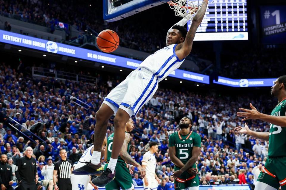 Justin Edwards contributed 11 points, three rebounds and two steals to Kentucky’s triumph over No. 8 Miami on Tuesday night.