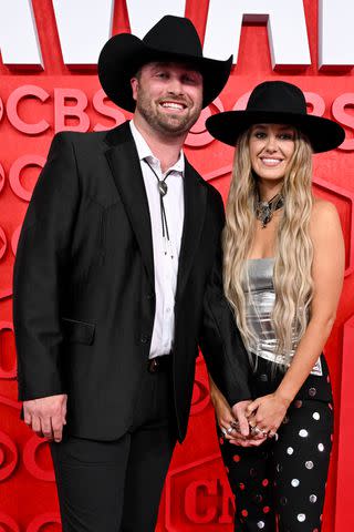 <p>Gilbert Flores/Billboard via Getty</p> Duck Hodges and Lainey Wilson