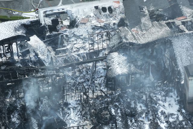 <p>SplashNews</p> The aftermath of the blaze at Delevingne's home