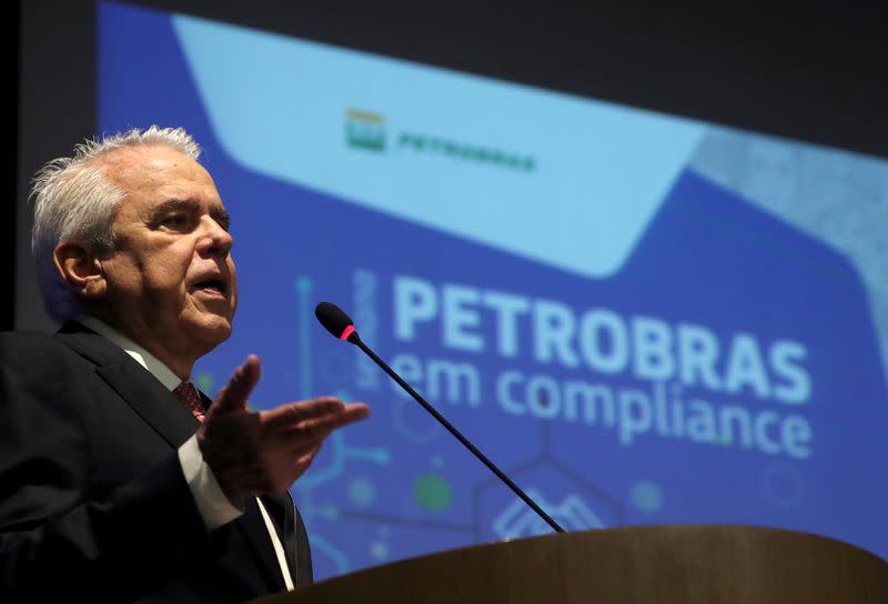 FILE PHOTO: Petrobras CEO Roberto Castello Branco speaks at a compliance event in Rio de Janeiro