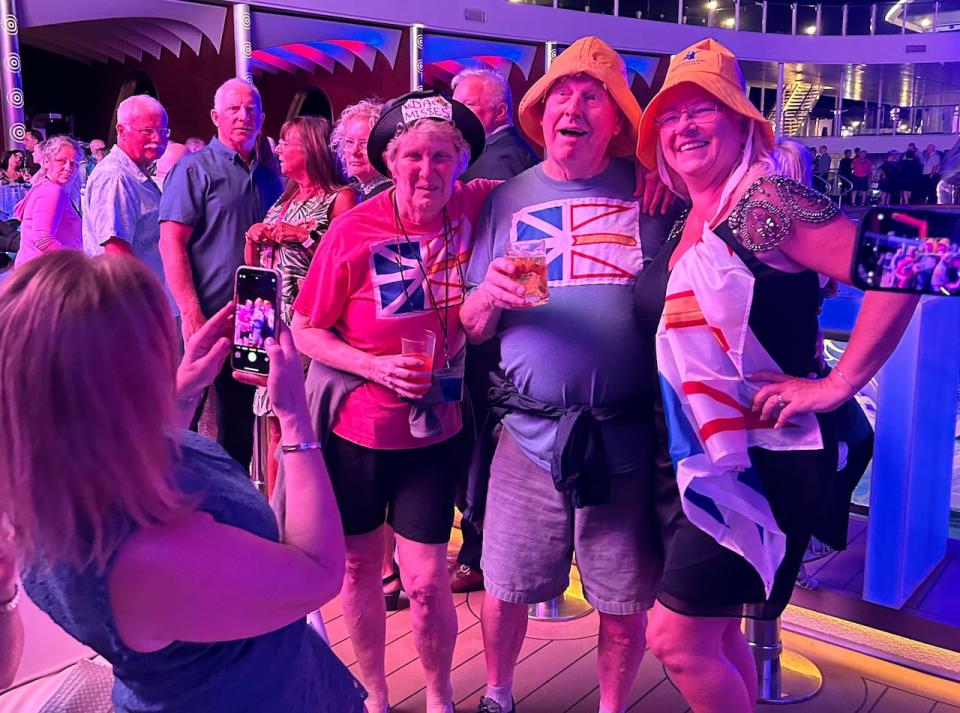 A gang of Newfoundlanders took over the cruise ship deck for their own party.