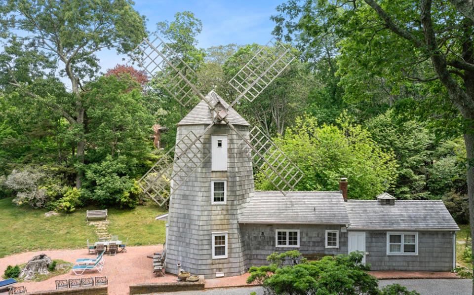 The 19th-century windmill was expanded and converted into a rustic residence in the 1950s.