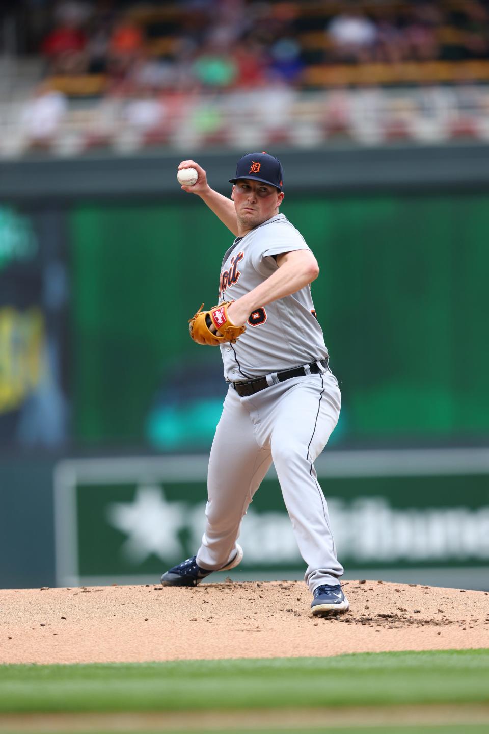 Kyle Funkhouser #36 of the Detroit Tigers pitches in the first inning against the Minnesota Twins at Target Field on July 10, 2021 in Minneapolis, Minnesota.