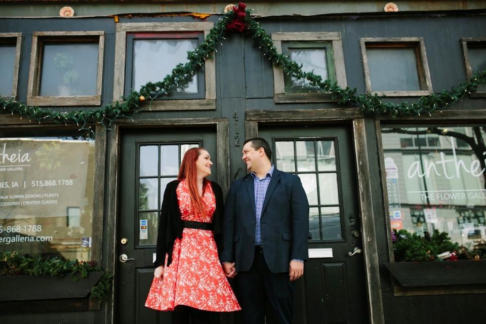 Iowa Columnist Courtney Crowder with her fiance, Scott Graca, in Des Moines, Iowa, on Feb. 18, 2018.