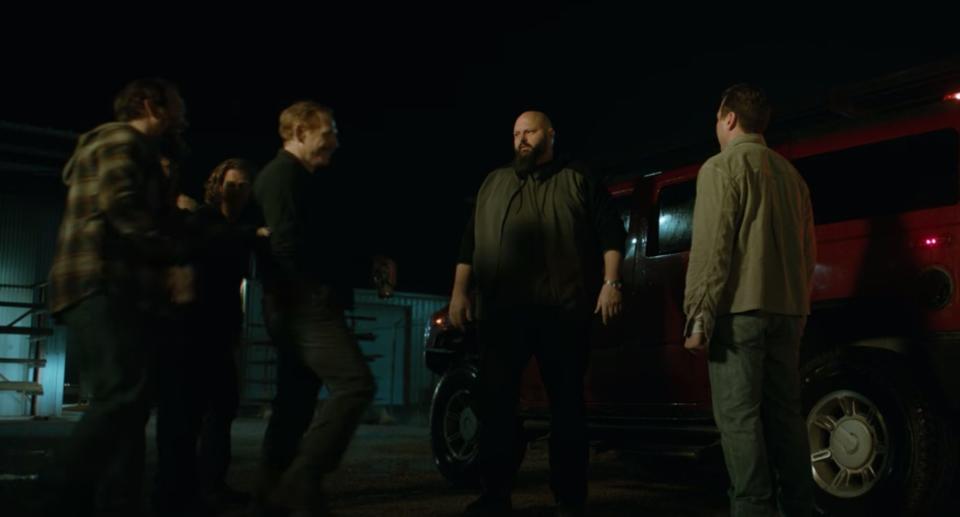 In "Better Call Saul," Mike scared away a large bodyguard, played by David Mattey, from taking a job offer to protect&nbsp;Daniel Wormald (Mark Proksch).&nbsp;Mattey returns toward the end of "El Camino" as a bodyguard to a group of strippers.