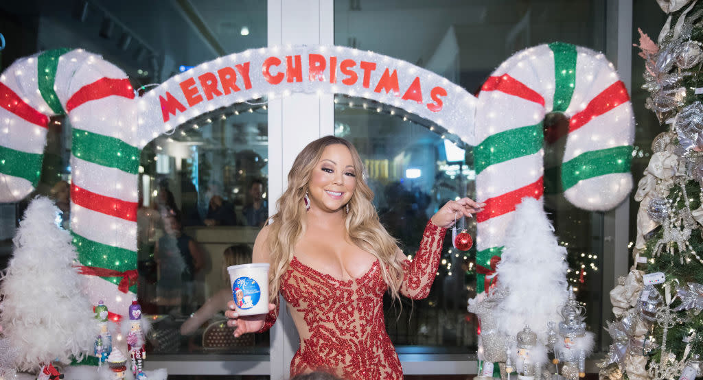 Mariah Carey launches her Christmas line … in September. (Photo: Mat Hayward/Getty Images for Sugar Factory American Brasserie)